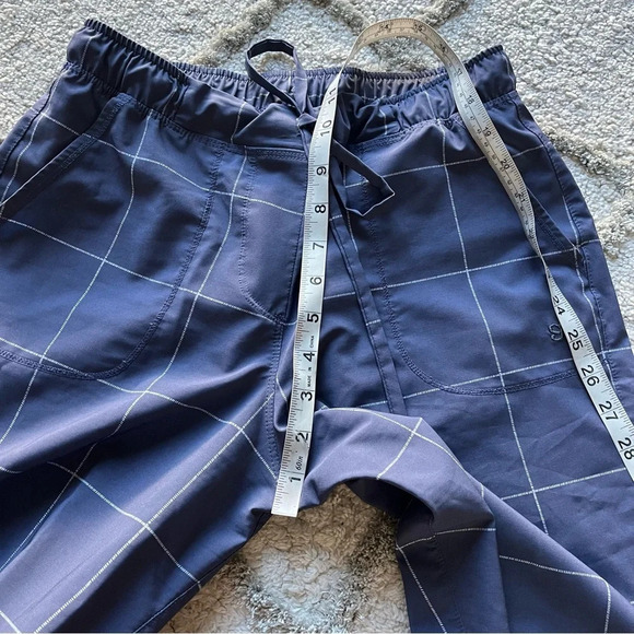 Albion Jet setter pants joggers with zippers blue plaid high rise pull on XS - Picture 7 of 9